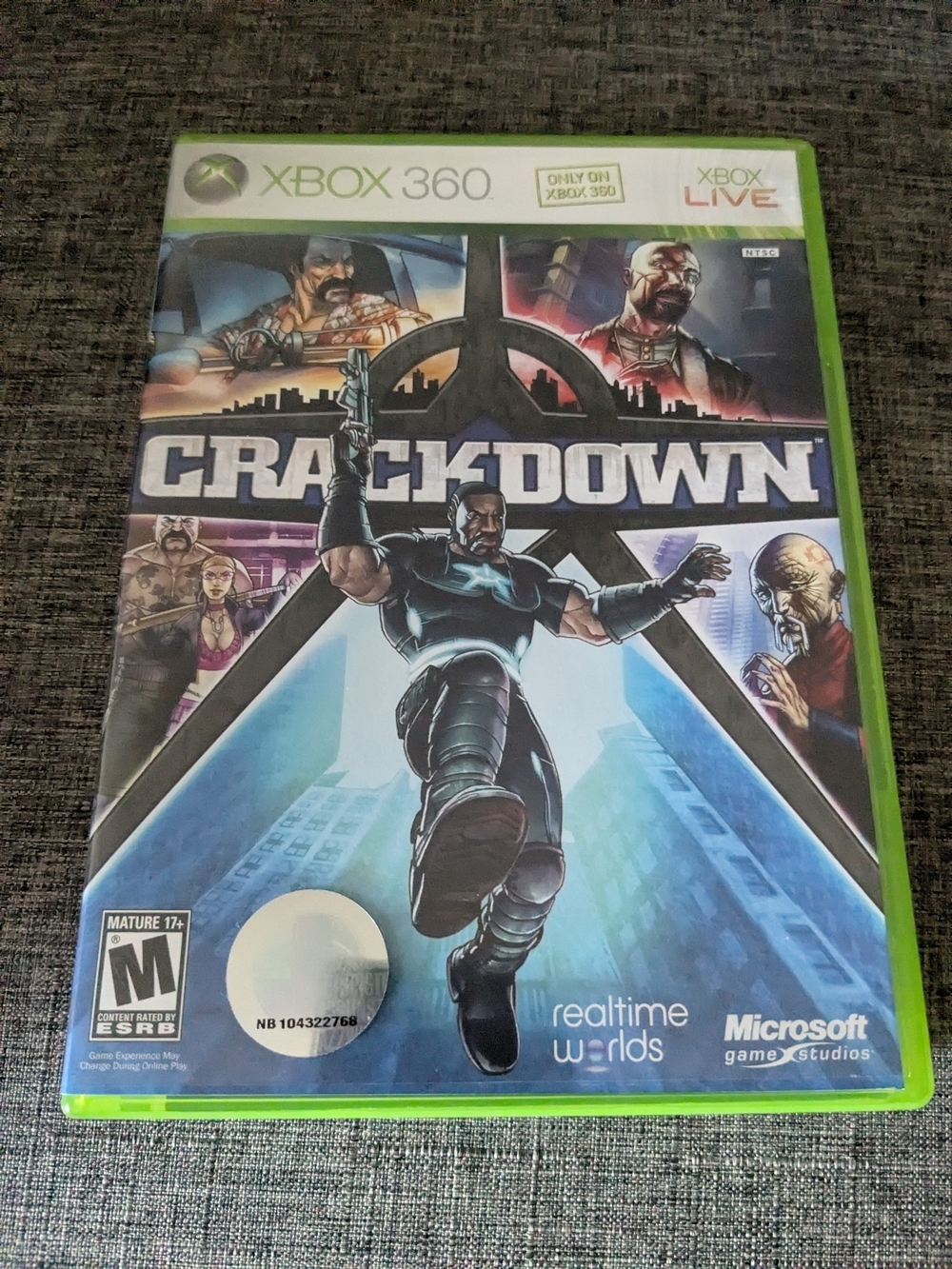 Microsoft Xbox 360 Crackdown — Blue & Green Cover